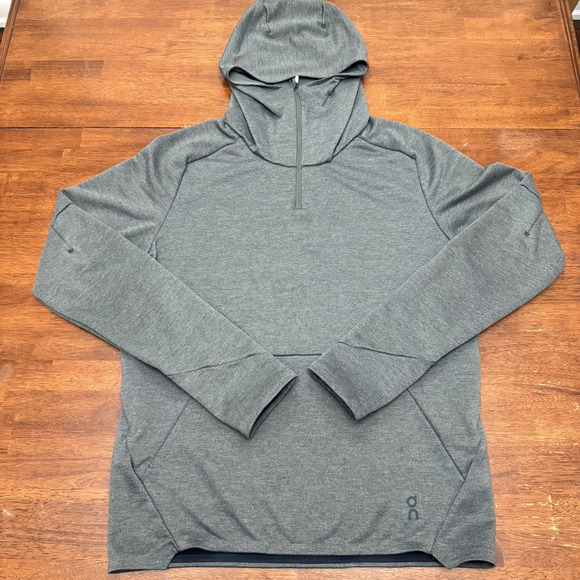On Running Other - On Cloud Running Technical Hoodie Pullover 1/4 Zip Jacket Men's Medium Gray